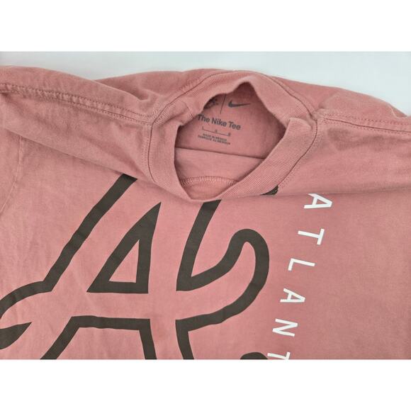 Women's Nike Pink Atlanta Braves Statement Boxy T-Shirt Sz. Large - Picture 4 of 6